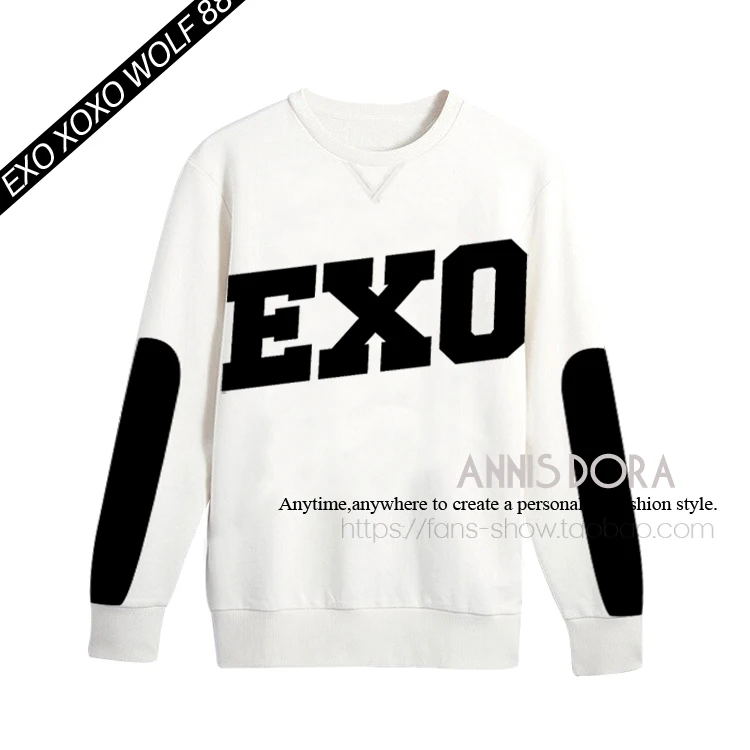 KPOP EXO SBS белый LUHAN TAO KAI KRIS BAEKHYUN CHANYEOL CHEN SOHU SEHUN XIUMIN слой DO имя цифры пуловеры свитер |