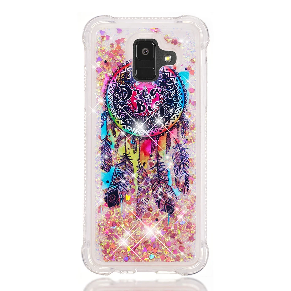 Big Dreamcatcher Блестками Жидкий чехол для samsung Galaxy A10 A20 A30 A50 A70 A40S M10 M20 M30 A6 A7 A8 J2 J4 J6 плюс зыбучие пески чехол - Цвет: Big Dreamcatcher