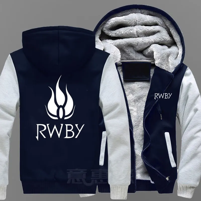 RWBY Толстовка Руби Роуз аниме пальто зимняя куртка Для мужчин толстые свитшоты на молнии - Цвет: 12