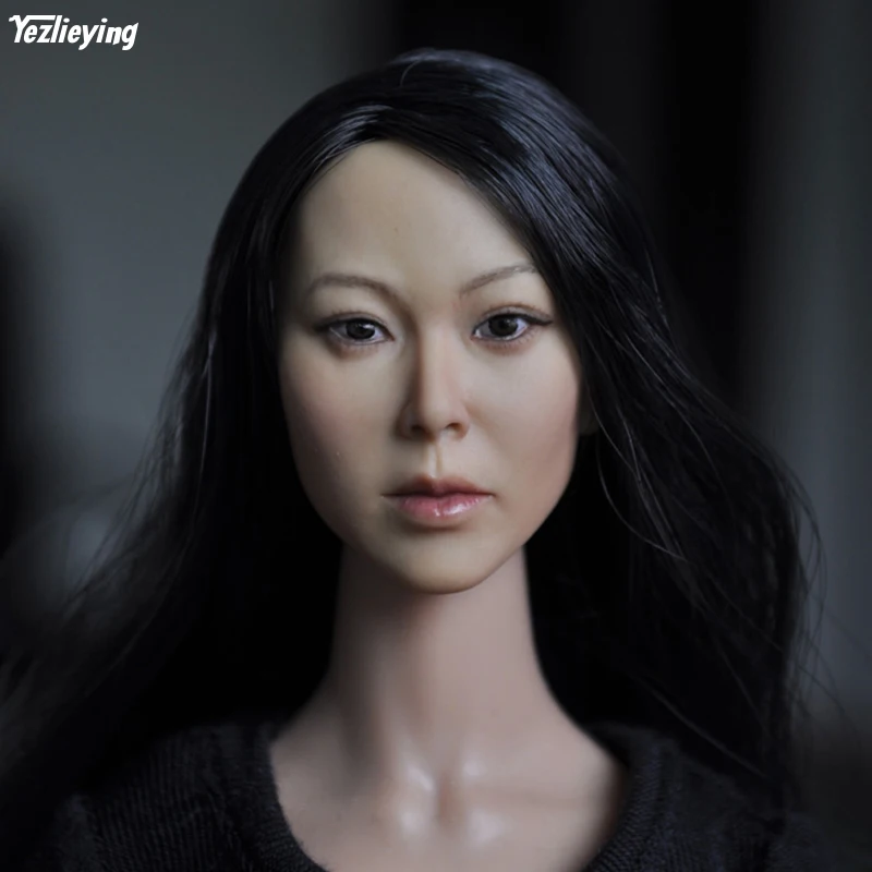 KUMIK масштаб 1/6 женская голова Лепка резьба Модель Красота Длинные волосы F 12 PH Hottoys