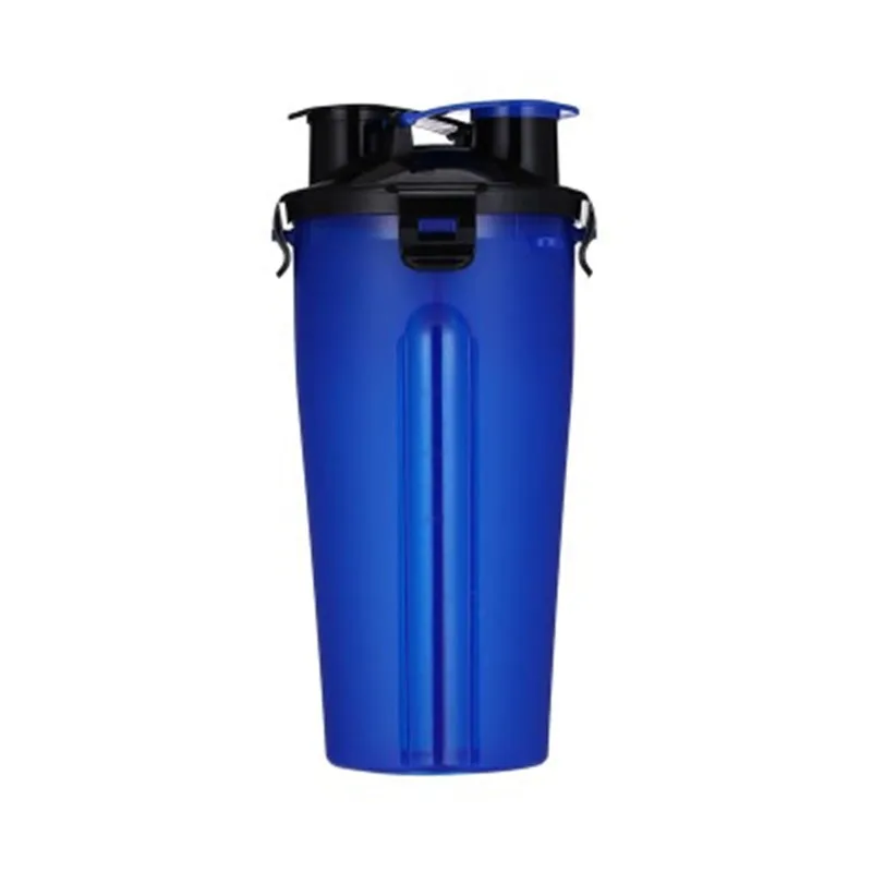 Blue 2 2 в 1 бутылка для собак, кормушка для собак, складная миска для воды, для путешествий на открытом воздухе, хранение воды для кошек и собак - Color: Blue 2