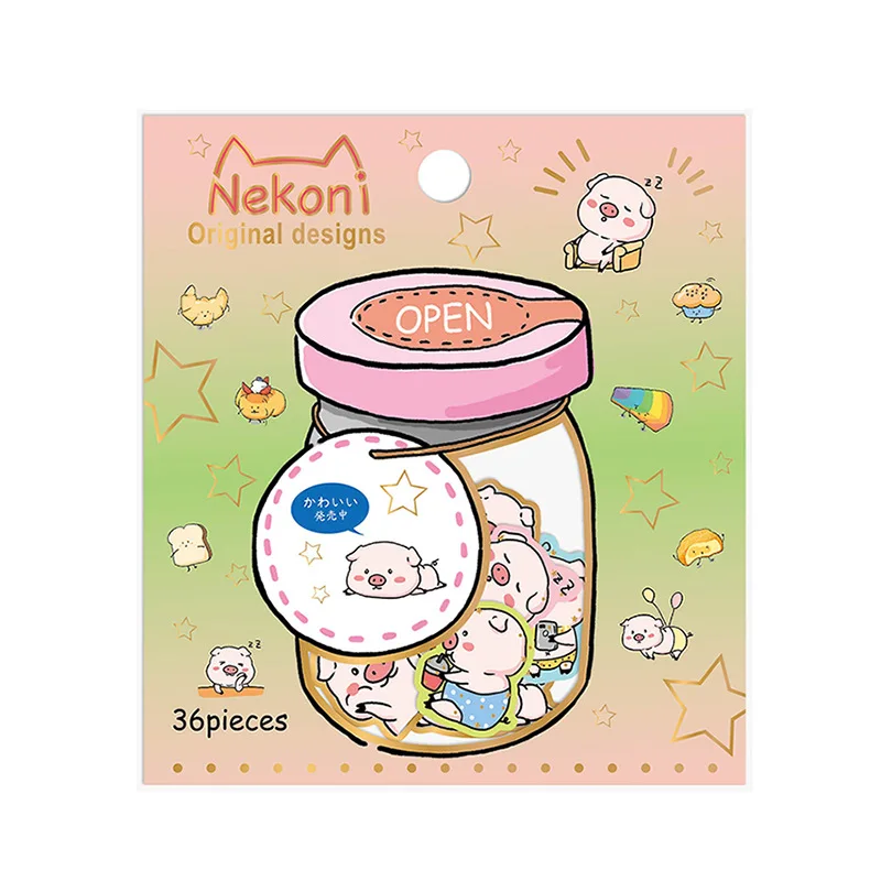 36 шт./1 пакет Kawaii канцелярские наклейки Единорог свинья дневник планировщик