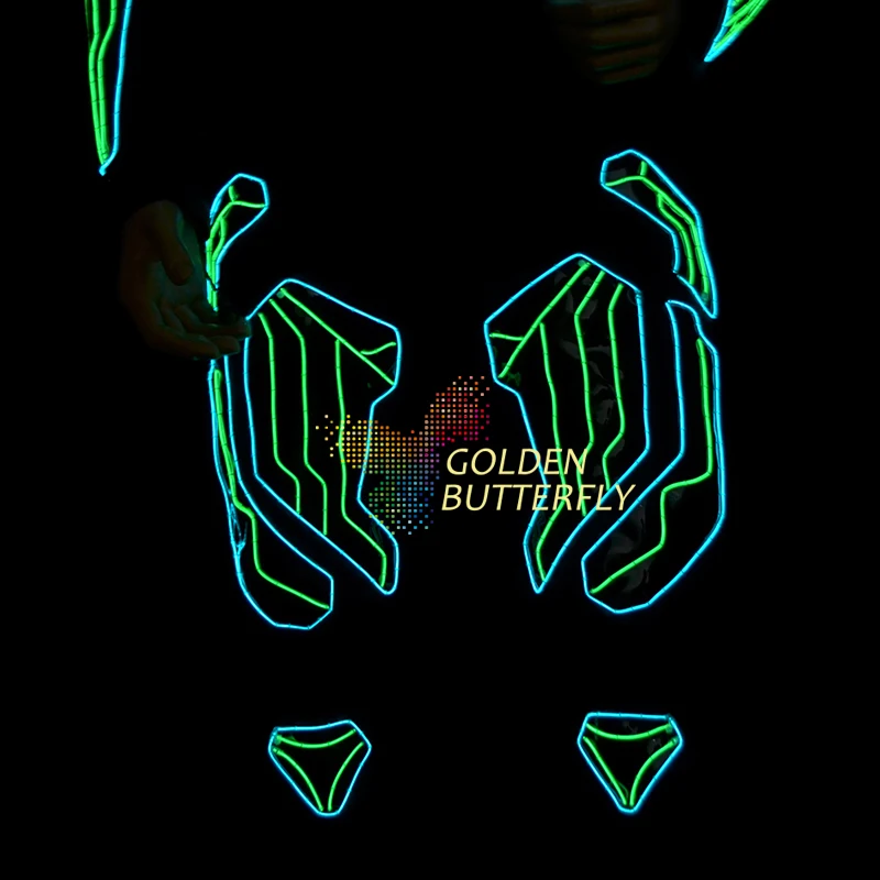 Светодиодная одежда светящаяся с подсветкой светящийся робот танцевальный свет