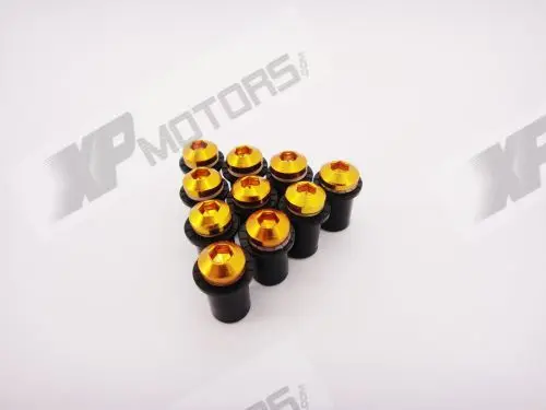 10 шт. ветровое стекло Болты комплект винт Wellnut для Kawasaki Z750/S Z1000 ER-6N/F ER-5 золото |
