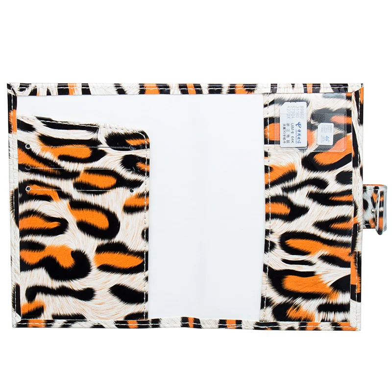 Белый и желтый Гладкий Леопардовый принт с пряжкой для карт ПУ кожаный чехол