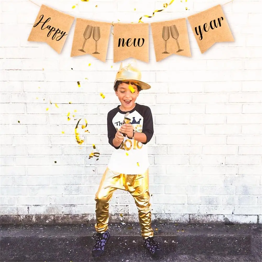 Лен пенька веревка счастливый новогодний флаги баннеры подвесной баннер