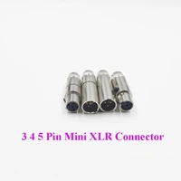 10pcs 345 pin metal mini xlr microphone audio connectors 3p 4p 5p mini xlr cannon mic microphone male female terminals plug