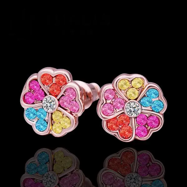 E385 Wholesale! Nickle Free Antiallergic 18K Real Gold Plated Earrings For Women New Fashion Jewelry Shipping | Украшения и