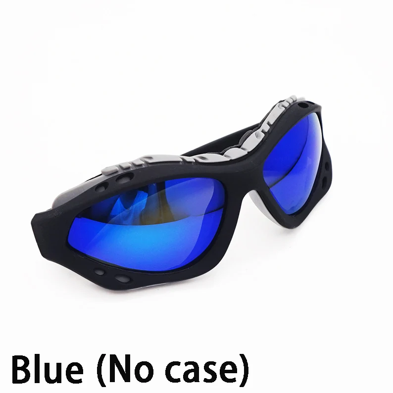 Blue no Case Профессиональные лыжные очки, очки для сноуборда, лыжные очки, уличные спортивные солнцезащитные очки, HD противотуманные очки для верховой езды, UV400 - Цвет: Blue no Case
