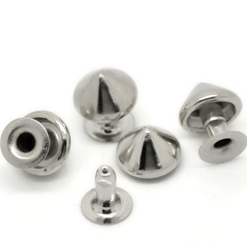 100 Наборы для ухода за кожей Серебряный тон конуса Спайк Заклёпки швейных изделий