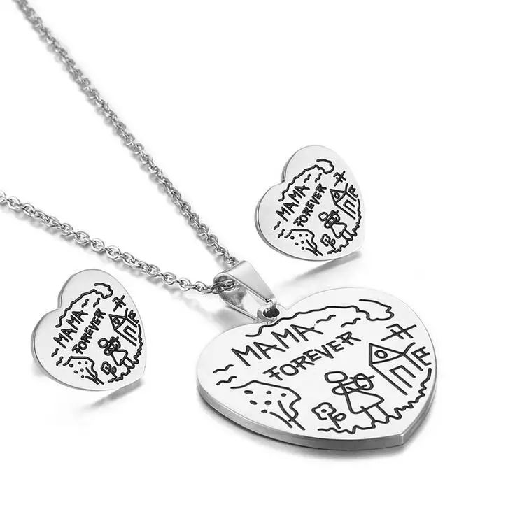 Комплект из колье и серёг нержавеющей стали | Украшения аксессуары