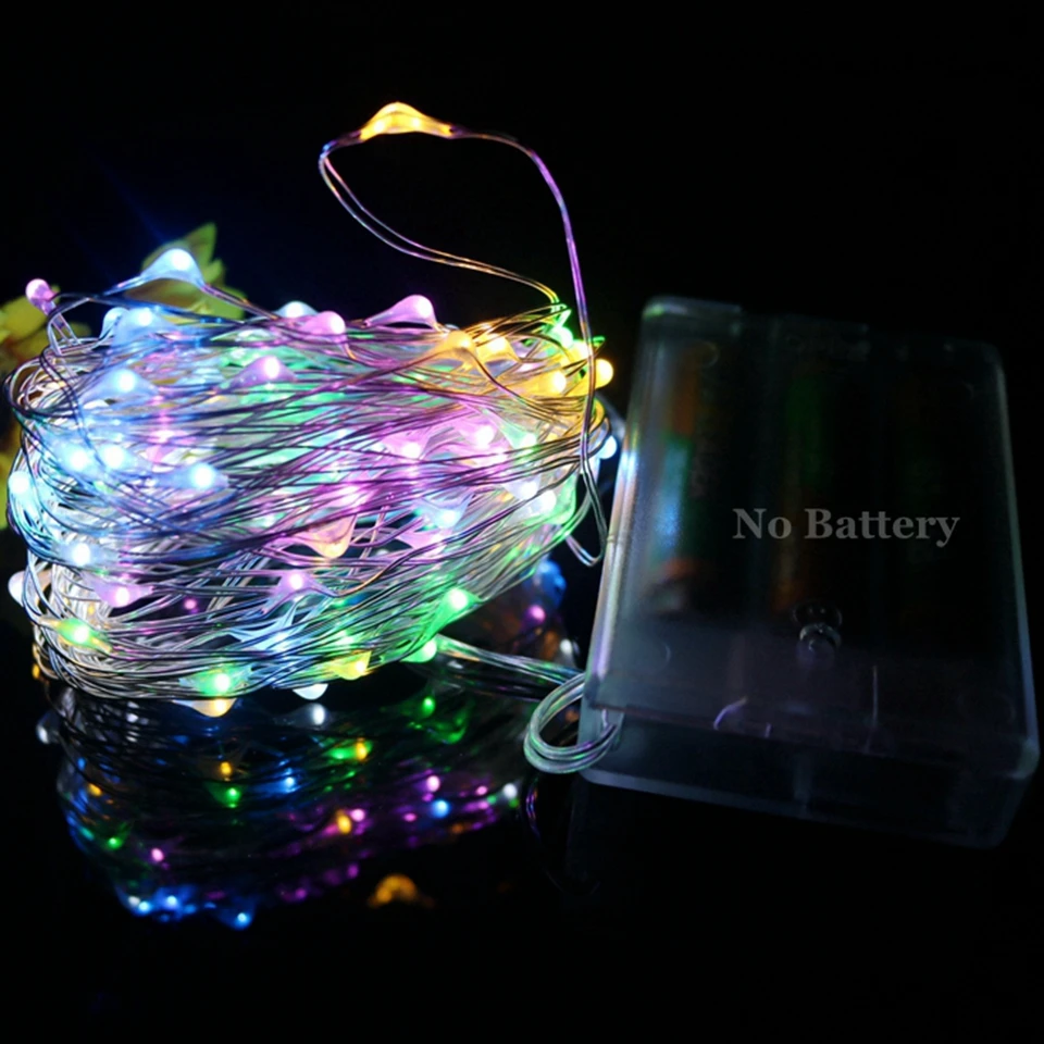 2M 3M 5M 10M Copper Silver Wire LED String lights Holiday lighting For Fairy Christmas Tree Wedding Party Decoration | Лампы и