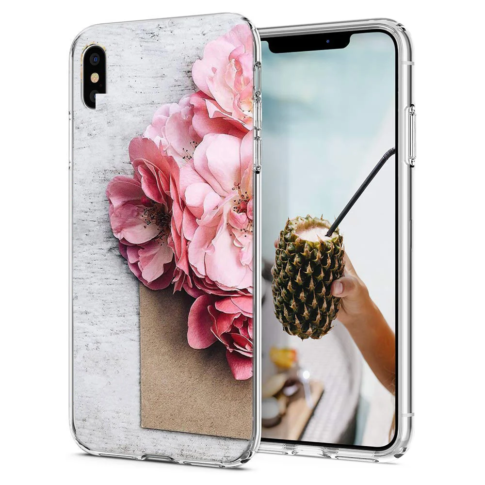 Для iPhone X XS XR чехлы Модные Цветы Листья Подсолнух ТПУ Мягкая силиконовая задняя