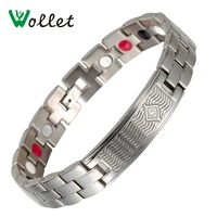 wollet jewelry fashion titanium magnetic bracelet bangle for men healing energy 21 5cm one raw magnets