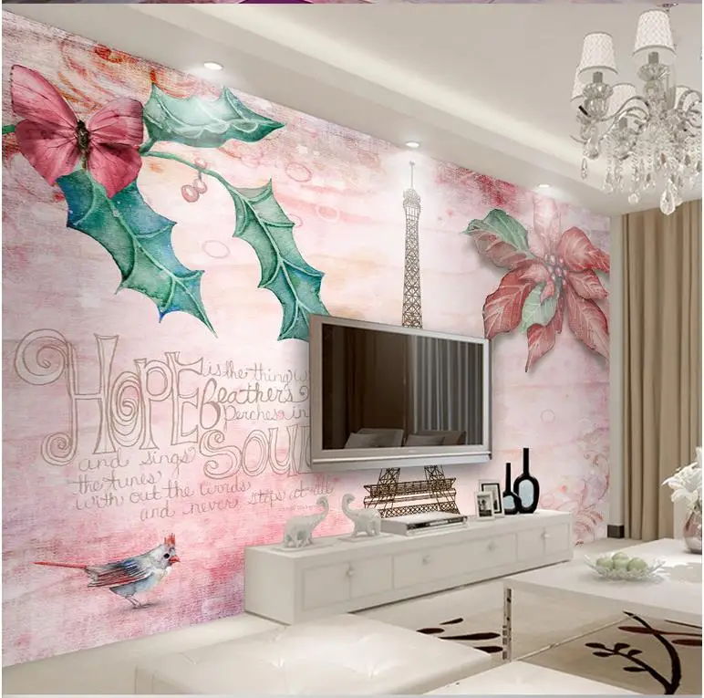 3D-обои на заказ цветы Эйфелева башня настенные фотообои 3d обои для комнаты |