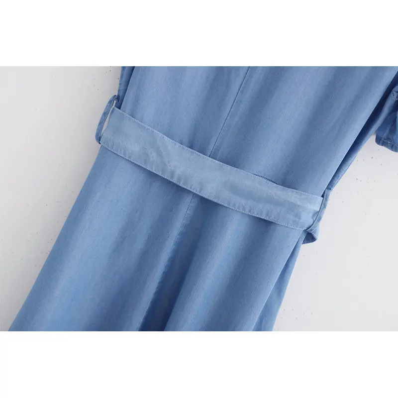 Новое Женское платье модные джинсовые трапециевидные однотонные Короткие