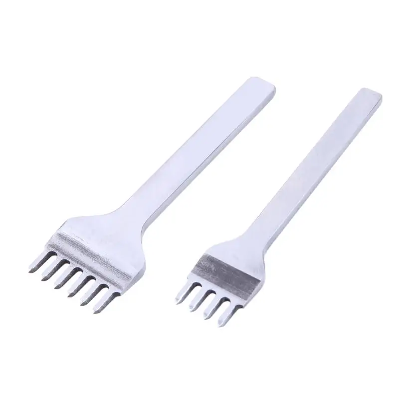 3/4/5/6mm 4pcs/set Leather Craft Tools Hole Punches Stitching Punch Tool 1+2+4+6 Prong Leathercraft Punching Tools Set