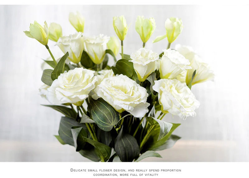 Шелковые европейские Искусственные цветы 3 головы поддельные Eustoma Gradiflorus Lisianthus Рождество Свадьба Праздник декор дома 5 цветов