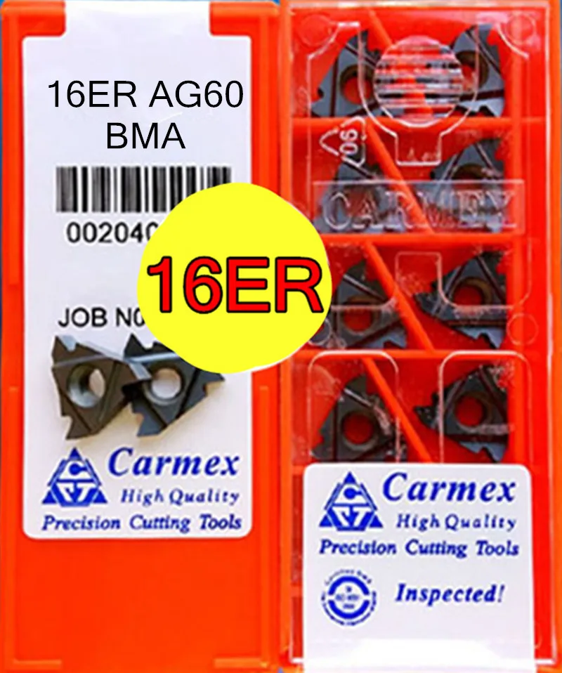 Карбидные вставки Carmex 16ER AG60 BMA 10 шт. 50 100 обработка: легированная сталь из нержавеющей стали и т. д.|steel piece|steel