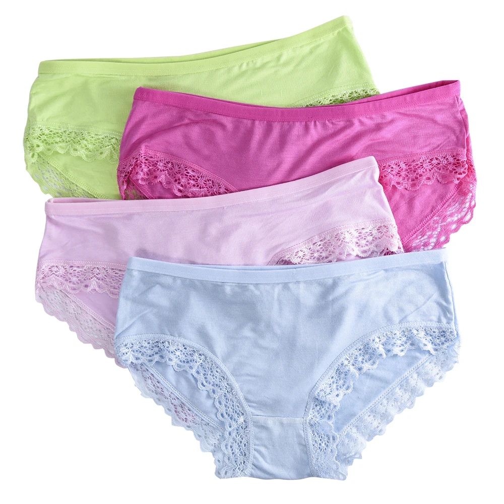 4 шт./упаковка трусы ярких цветов из мягкого хлопка для девочек-подростков | Мать и