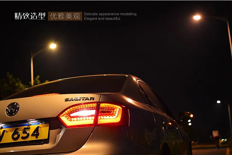 Стайлинга автомобилей задние фонари для VW Jetta 2011- светодиодные задние фонари задний багажник крышка лампы DRL+ сигнала+ тормоза+ обратный