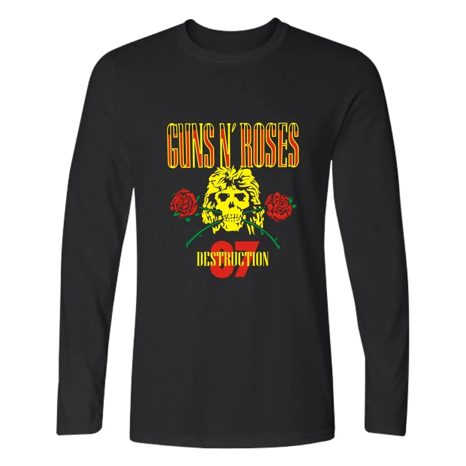 Мужская и женская футболка в стиле хип хоп с длинным рукавом Guns N Roses уличная
