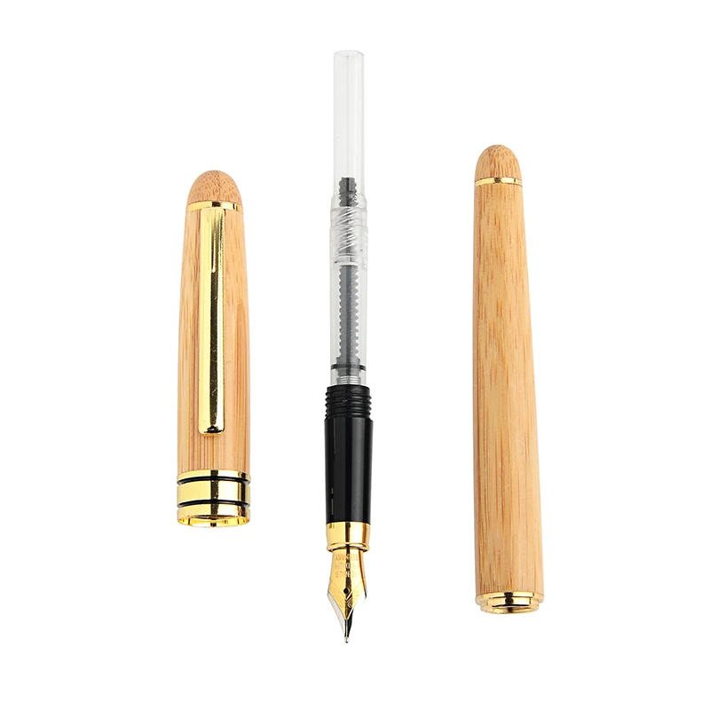 Ручка перьевая из бамбука 0 5 мм с чернилами|Перьевые ручки| |