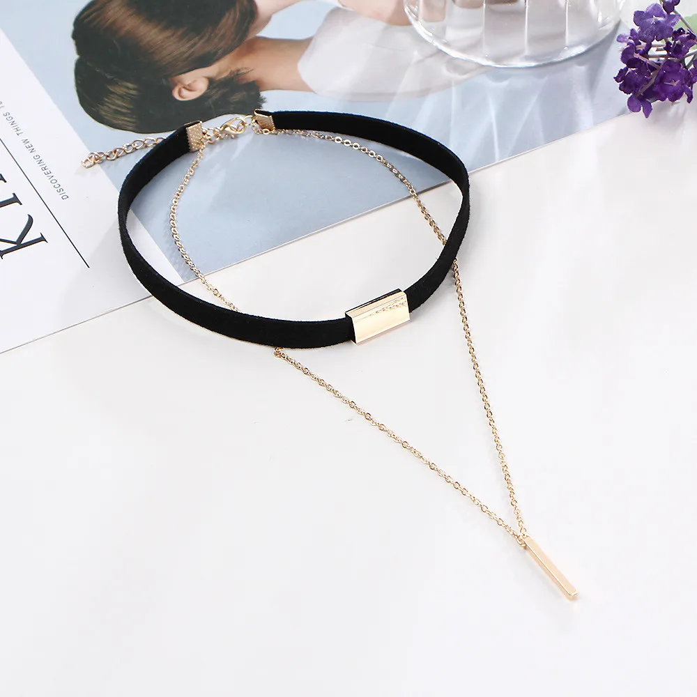 ZOEBER женское колье из черного бархата золотистого цвета|black velvet choker necklace|velvet