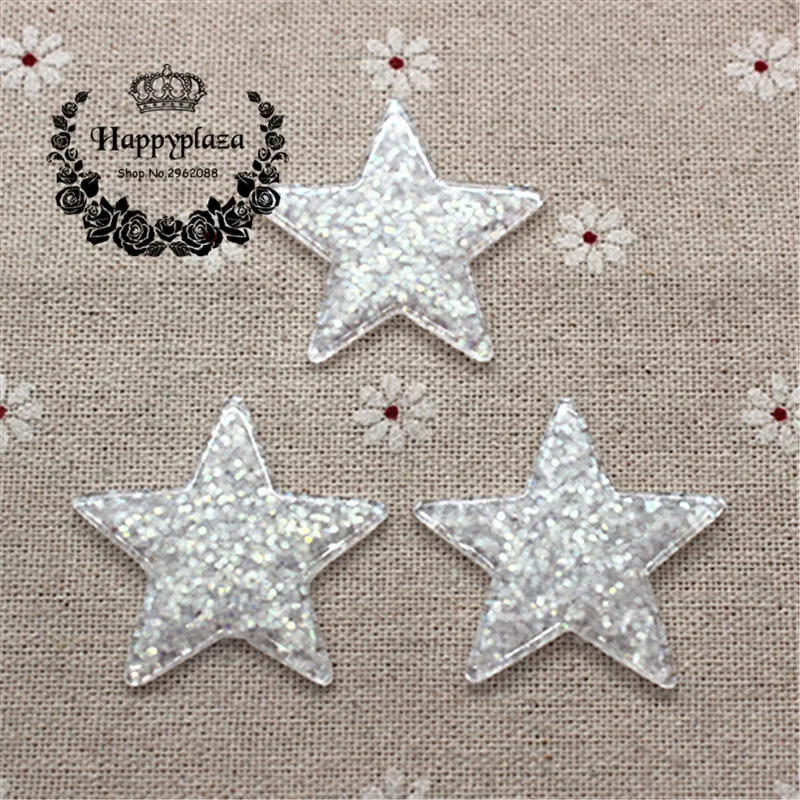 

10pcs Kawaii Resin Shiny White Five Star Flatback Cabochon Art Supply Decoration Charm Craft DIY Accessories,39mm