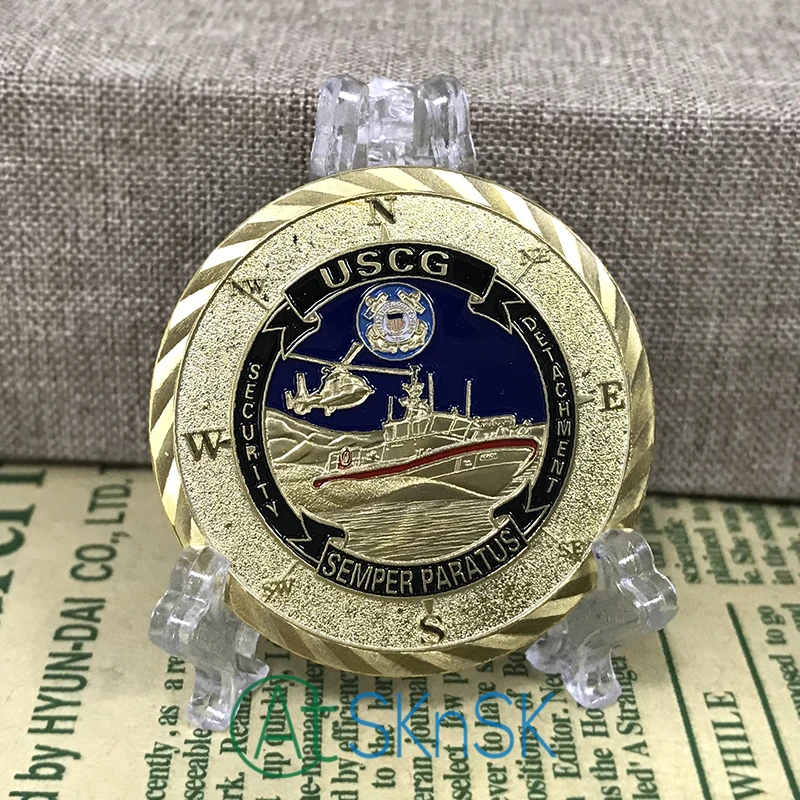 1-10 шт. новая позолоченная монета USCG армейская памятная медаль Коллекционная