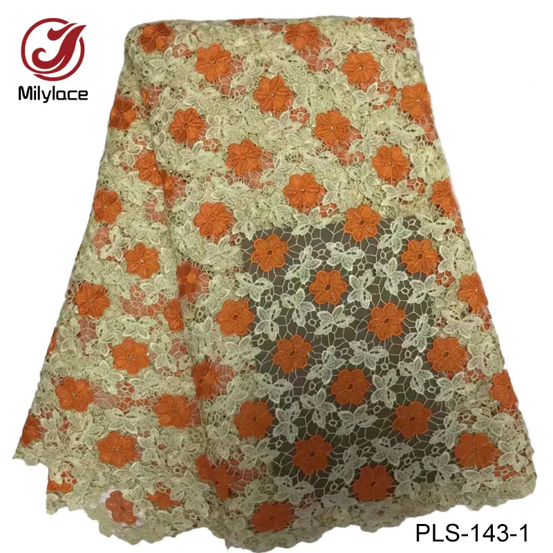 Handmade guipure lace fabric flowers embroidery / black and white african PLS-143 | Дом и сад