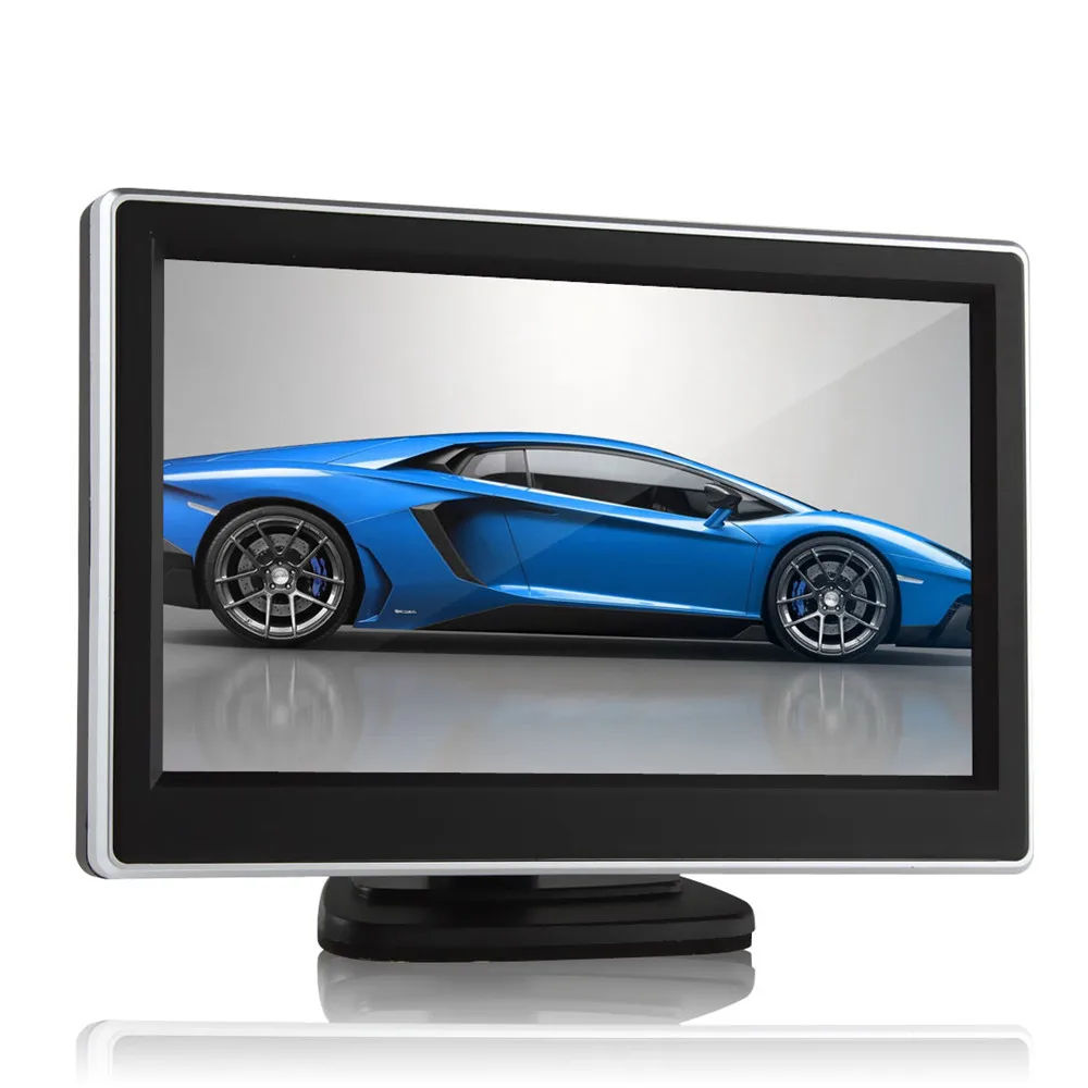 5 дюймовый TFT ЖК дисплей 480x272 цветная Автомобильная панель монитор заднего вида с 2