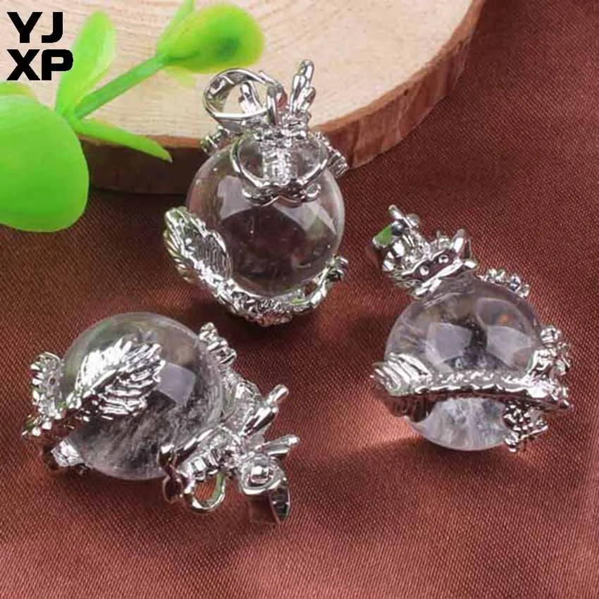 YJXP посеребренный китайский дракон 16 мм круглые подвески в виде дракона |