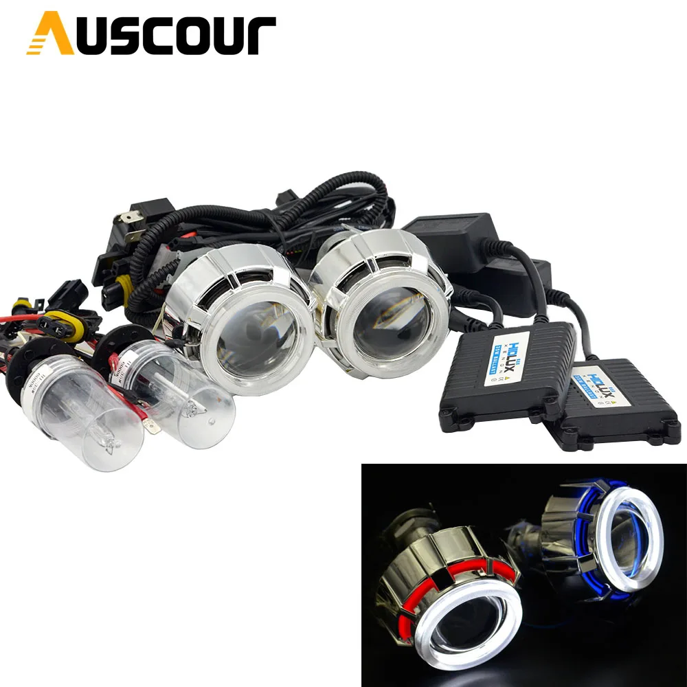 2.0 дюймовый мотоцикл биксеноновый проектор Объектив свет ангельские глазки DRL hid