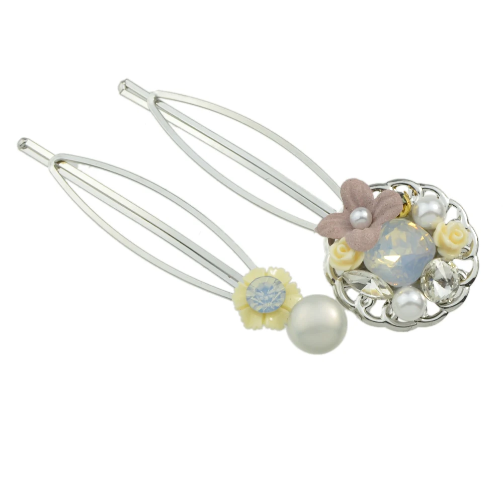 2 шт./компл. модные Украшения для волос серебристый Цвет со стразами Фул Смолы