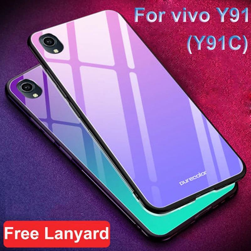 ДЛЯ Vivo Y91C ЧЕХОЛ VIVO чехол 6 22 мультяшный жесткий со стеклом задняя крышка для VIVOY91 Y