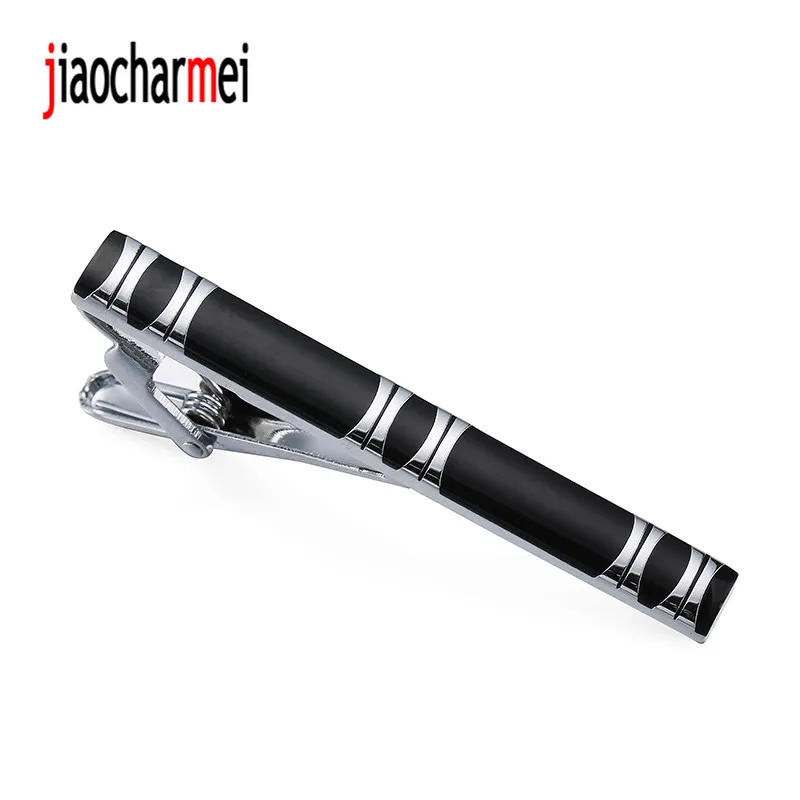 Men Bussiness Copper Necktie Tie Clips Top Quality Black Skinny Glossy Clasp Bar Clip Clamp Pin for Mens Gift | Украшения и