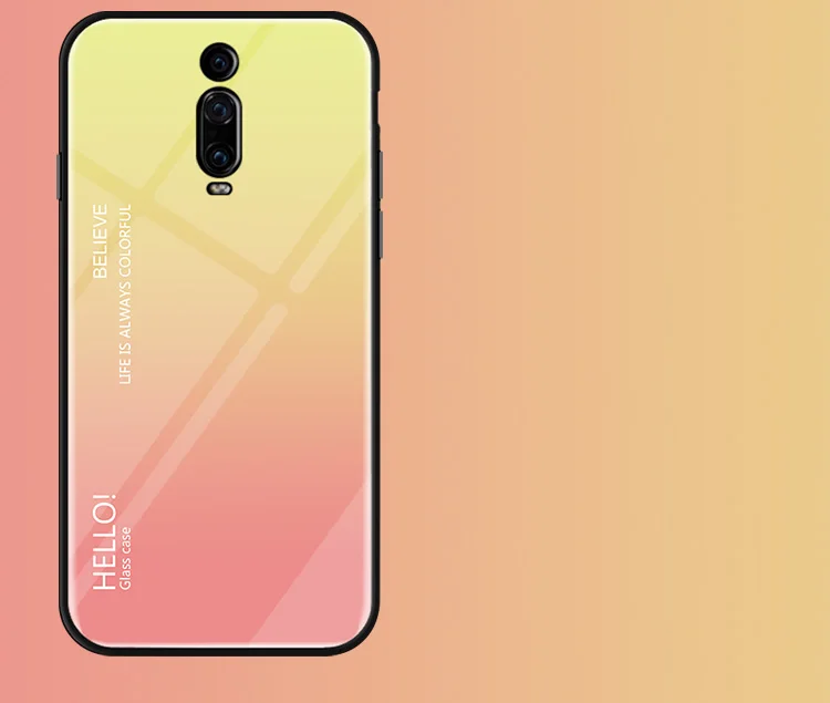 Чехол из закаленного стекла Red mi K20 градиентного цвета для Xiao mi 9T mi 9T черный силиконовый мягкий чехол-бампер на красном mi K20 Pro glass Cse