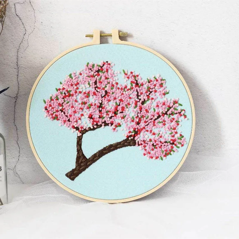 2 DIY Набор для вышивания растений, цветов, рукоделия, Набор для вышивания крестиком для начинающих, лента, художественная роспись, Декор для дома, подарок - Цвет: 2