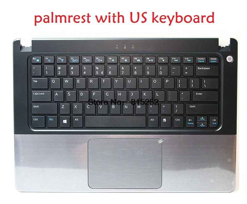 Gray US no finger Ноутбук Palmrest для DELL для Vostro 5460 5470 5480 056M9X 0Y3X62 Y3X62 053JW1 53JW1 0VDCHK 06PDJY 6PDJY с клавиатурой - Цвет: Gray US no finger