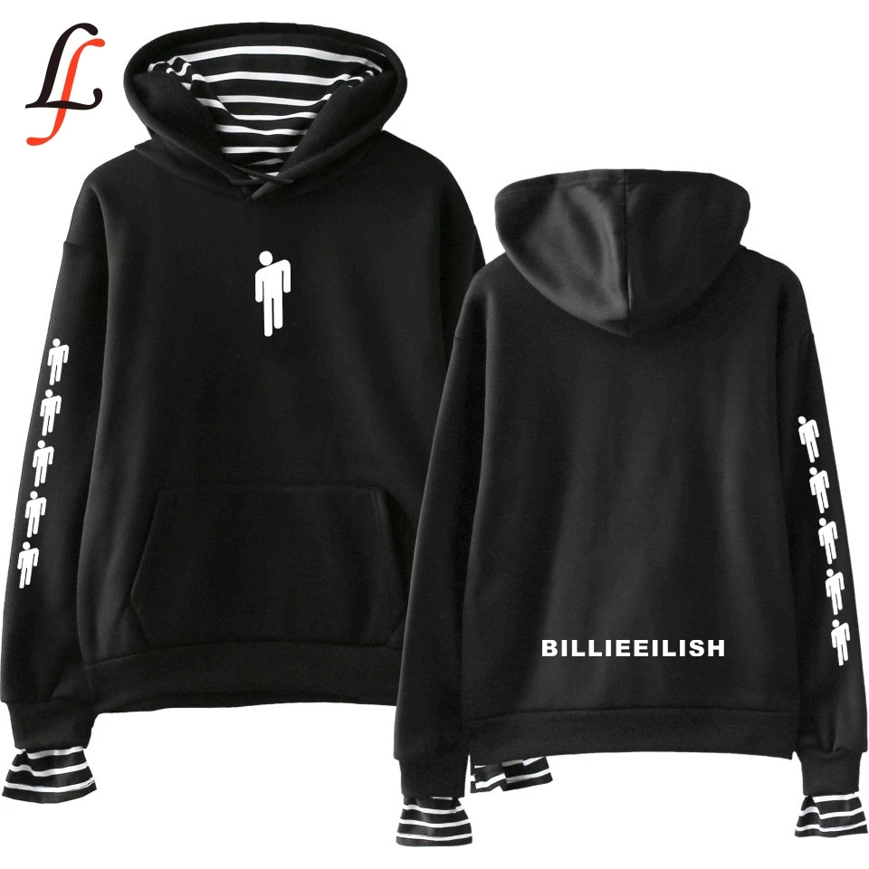 Толстовка с длинным рукавом Billieeilish осенняя теплая толстовка капюшоном из двух