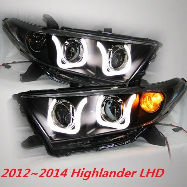 headlight 2012 2013 год 2 шт бампер лампа фара для фара Highlander HID лампа светодиодный задний фонарь DRL ходовые огни биксеноновый луч - Цвет: headlight