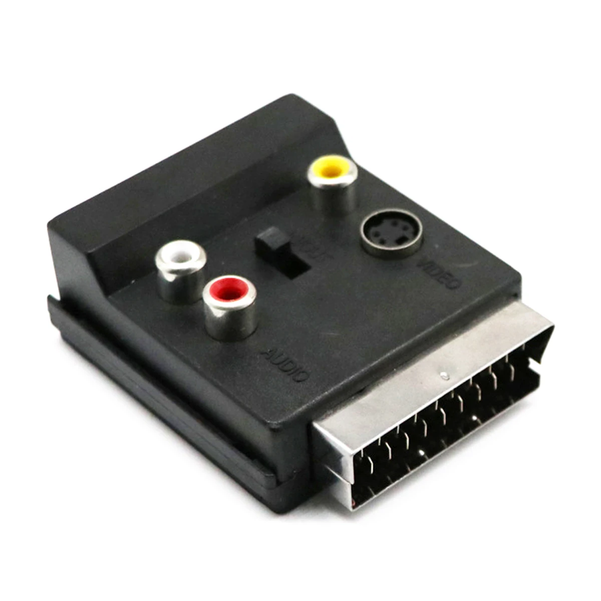 Лучшие предложения новейший адаптер Scart Male to Female S-Video 3 RCA аудио Черный Convector able
