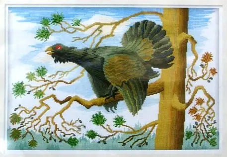 

Gold Collection Beautiful Counted Cross Stitch Kit Capercaillie Black World Grouse Big Bird Flying Migration rto m107