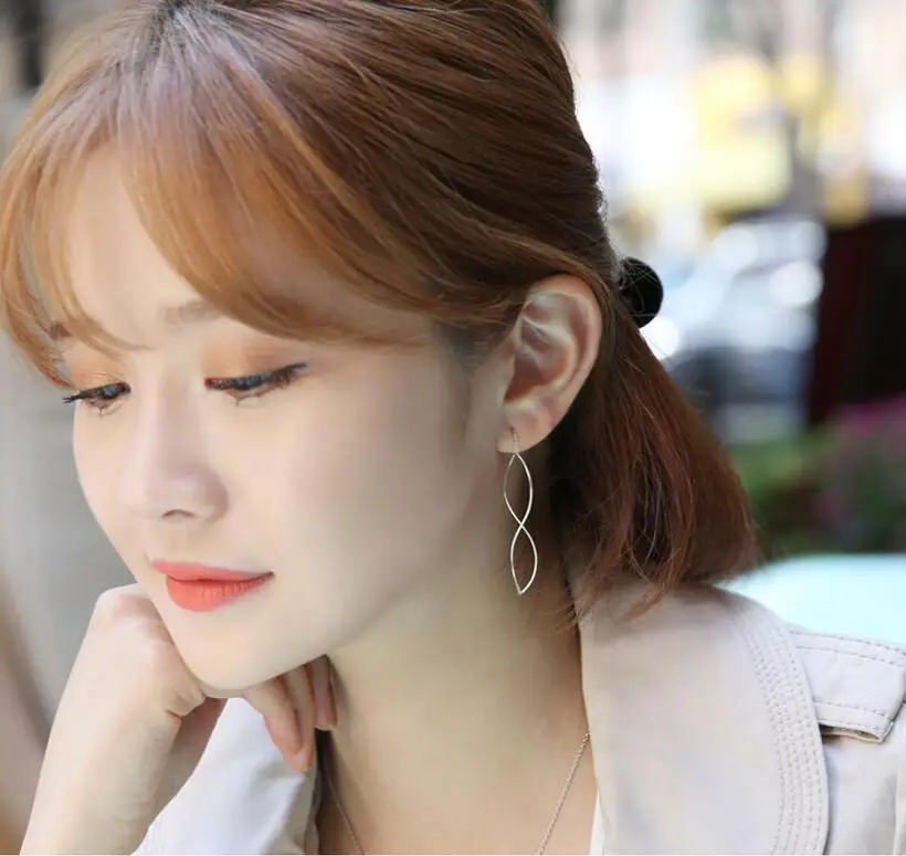 Женские серьги с кисточками Простые Длинные из стерлингового серебра 925 пробы