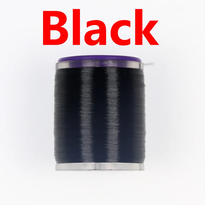 Black Wifreo 75D тонкая высокая Растяжимая нить для завязывания мушек со стандартной двухфланцевая катушка Вощеная завязывающая нить для Nymph сухих влажных мух - Цвет: Black