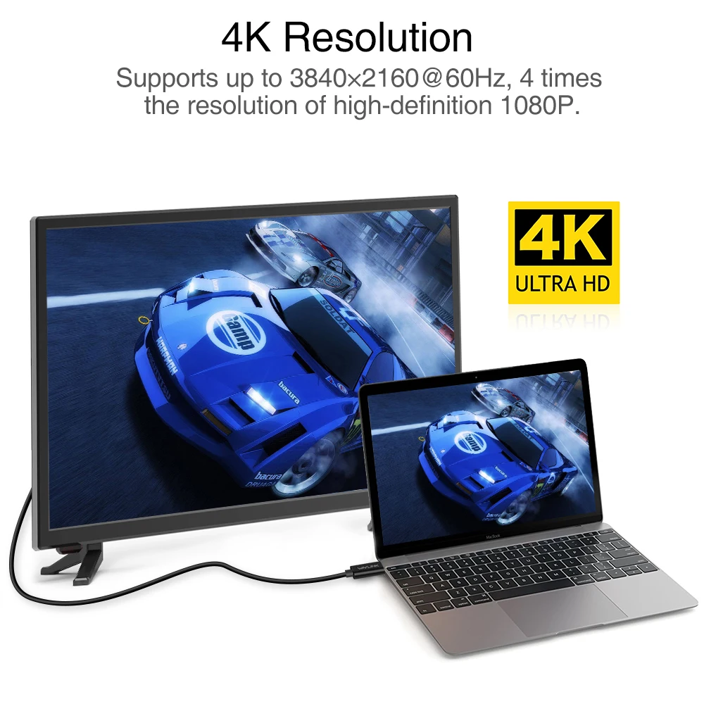 Wavlink USB 3 1 Тип C к HDMI 4 К HDTV USB-C адаптер кабель золото для MacBook Pro ChromBook Премиум