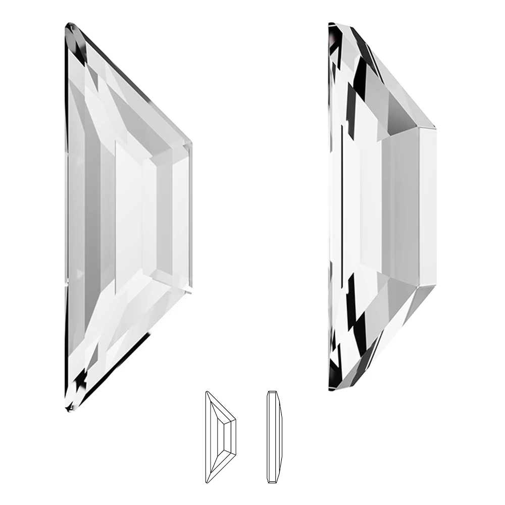 Вы выбираете) Трапеция элементов Swarovski(2772)(6,5x2,1, 8,6x2,8, 12,9x4,2) мм(без горячей фиксации) кристалл с плоской задней гранью стразами