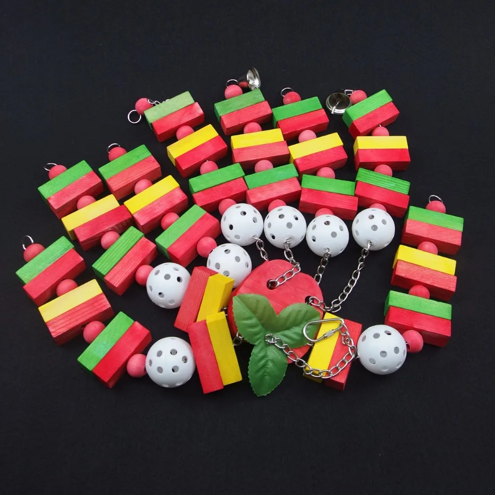 Большая игрушка для домашних животных жевательная попугай красочные деревянные