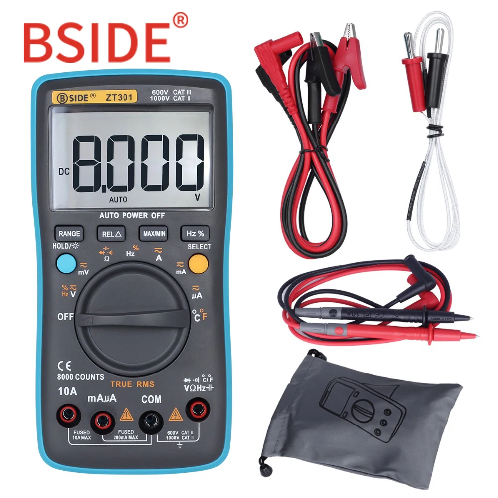Цифровой мультиметр ZT301 ZT302 True RMS 8000 9999 отсчетов Многофункциональный тестер